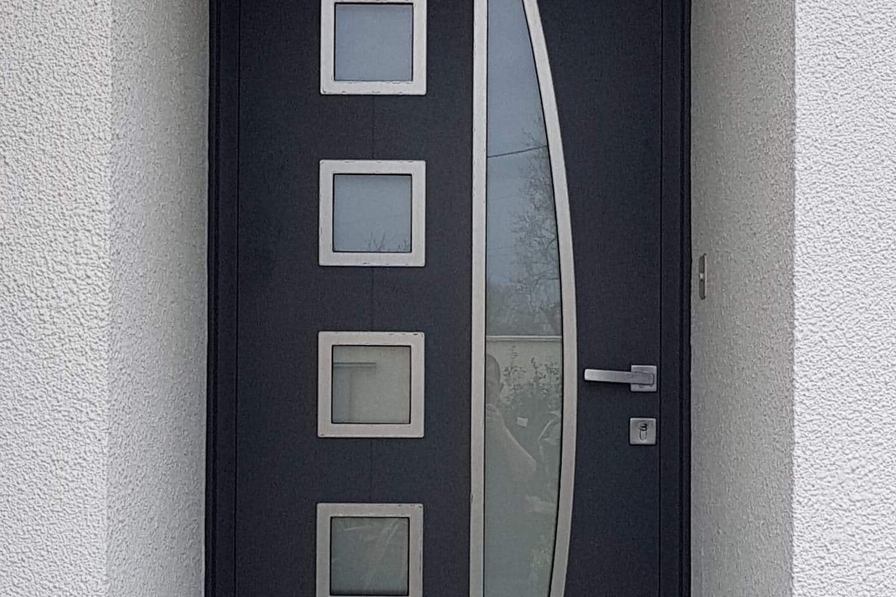 Vignette Porte d'entrée Aluminium Contemporaine ligne Vague