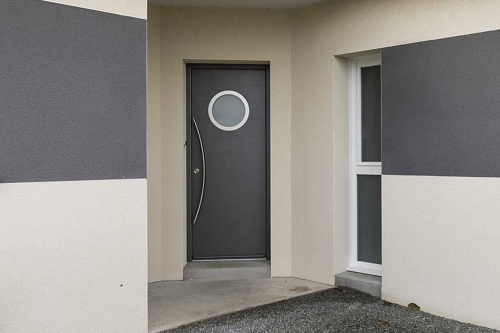 Porte d'entrée Aluminium Contemporaine ligne Hublot