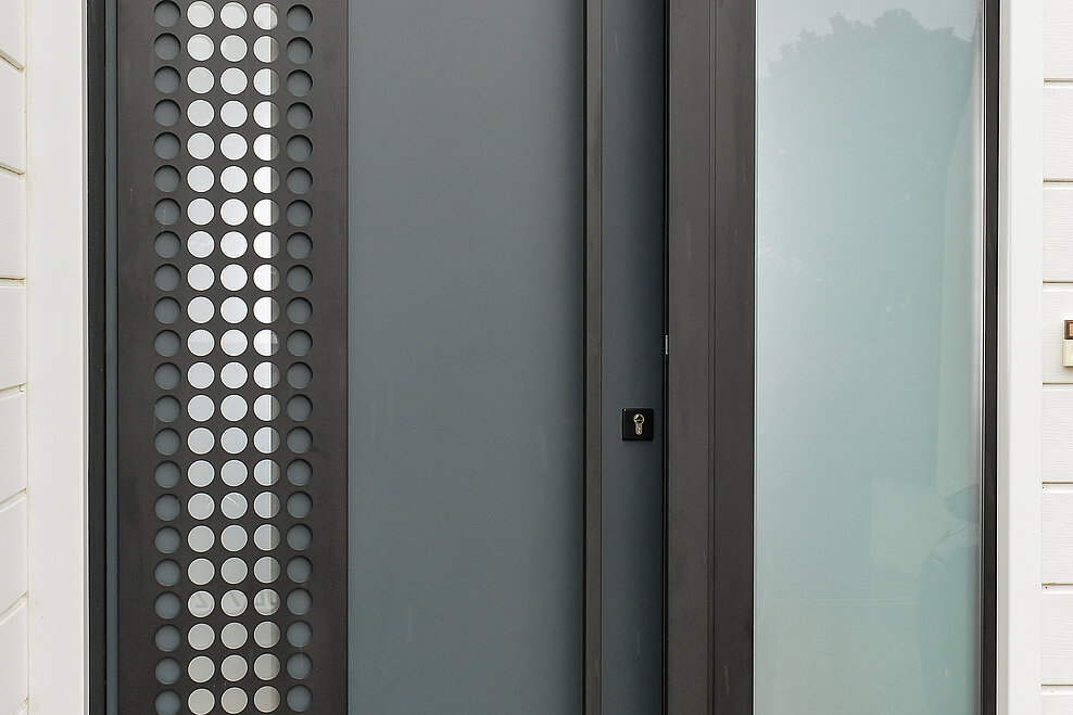 Porte d'entrée Aluminium Cadre Noir ligne Luma A