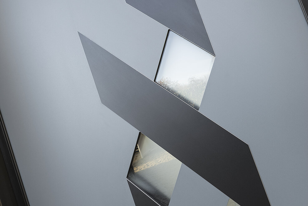 Porte d'entrée Aluminium Cadre Noir ligne Concept