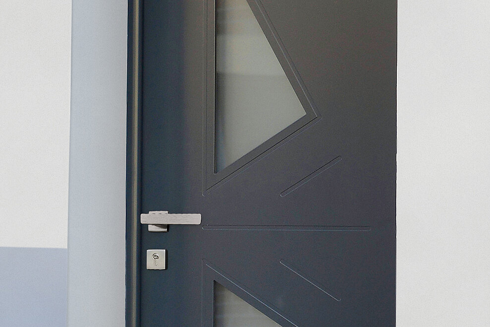 Porte d'entrée PVC Contemporaine ligne Géométrique