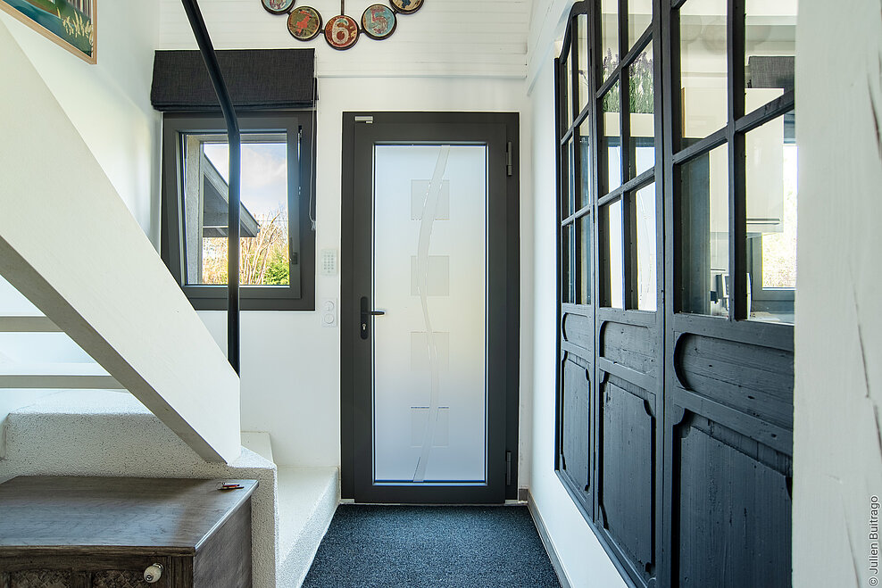 Porte d'entrée PVC Créative contemporaine ligne Vitrées