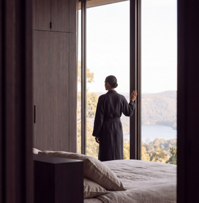 Femme devant une fenêtre