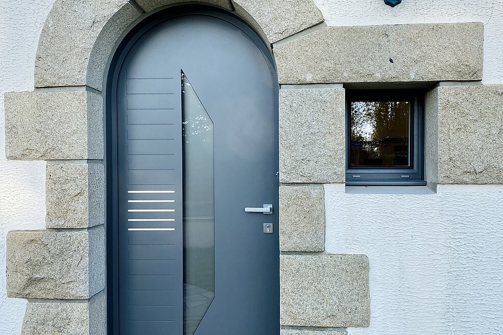 Porte d'entrée Aluminium Contemporaine ligne Géométrique