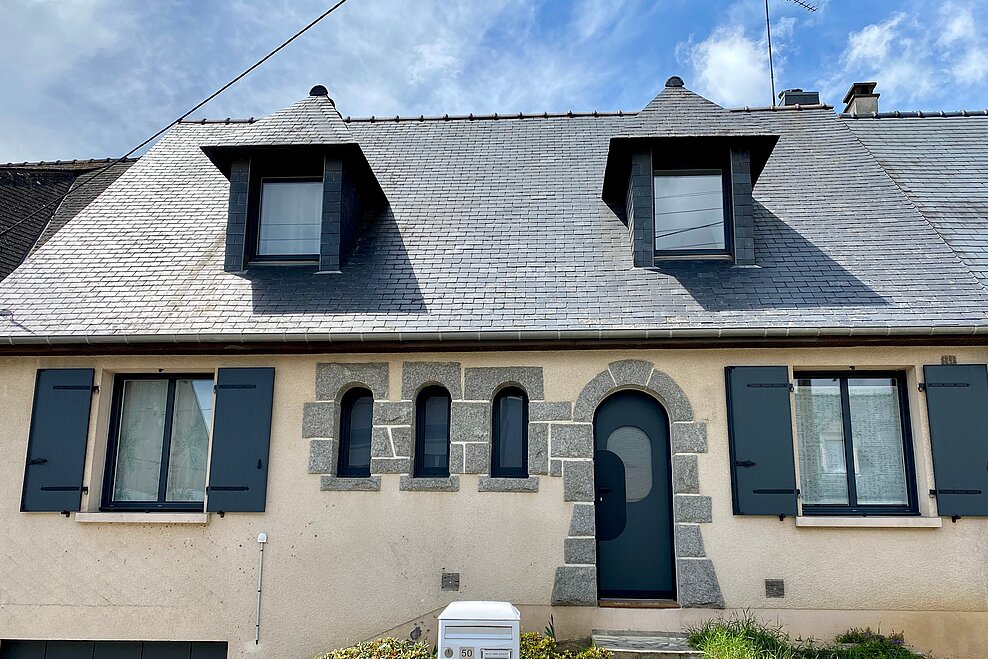 Porte d'entrée Aluminium Cadre Noir ligne Exclusivités